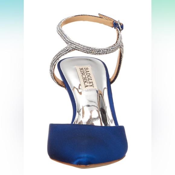 Badgley Mischka Women's Kamilah Pump Royal Blue Satin size 5.5 - Picture 8 of 15